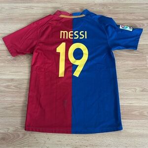 Nike FC Barcelona 2008-2009 Messi number 19 home jersey YOUTH LARGE